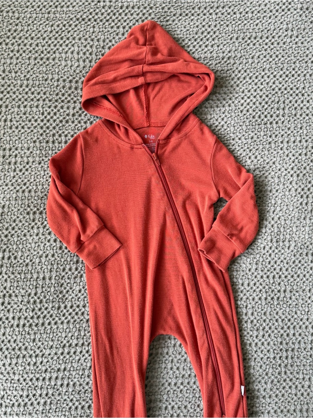 Kyte Rust Hooded Zip One-Piece Romper
